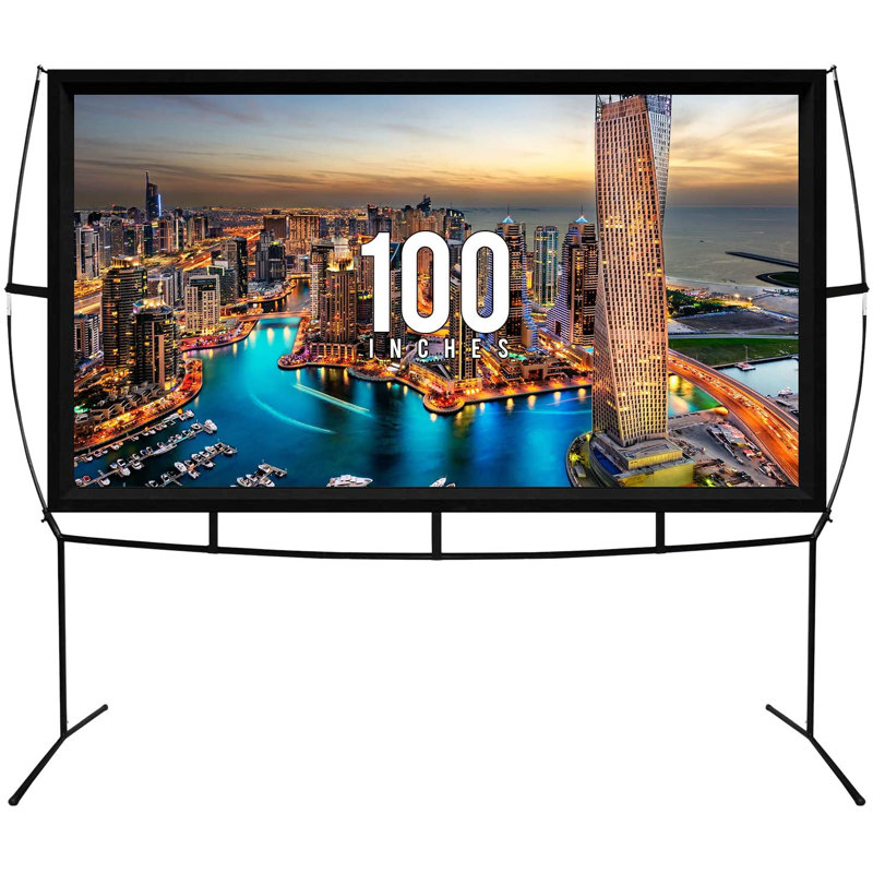 Symple Stuff Portable Projector Screen Projector Screen, 130cm H x 230cm W x 5cm D