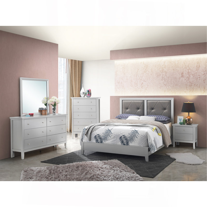 Elegant Champagne King Bed