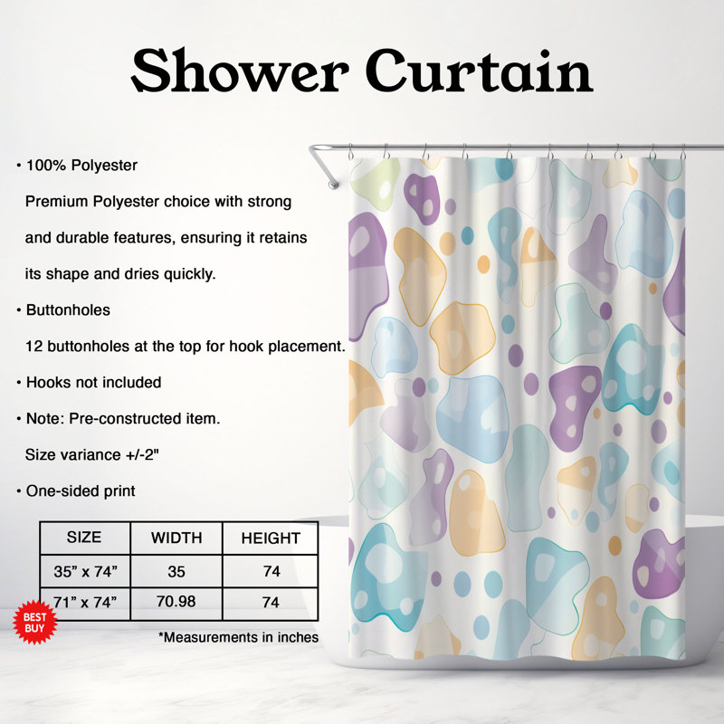 Doux teintes - Rideau de douche Premium, L 71 po x L 74 po