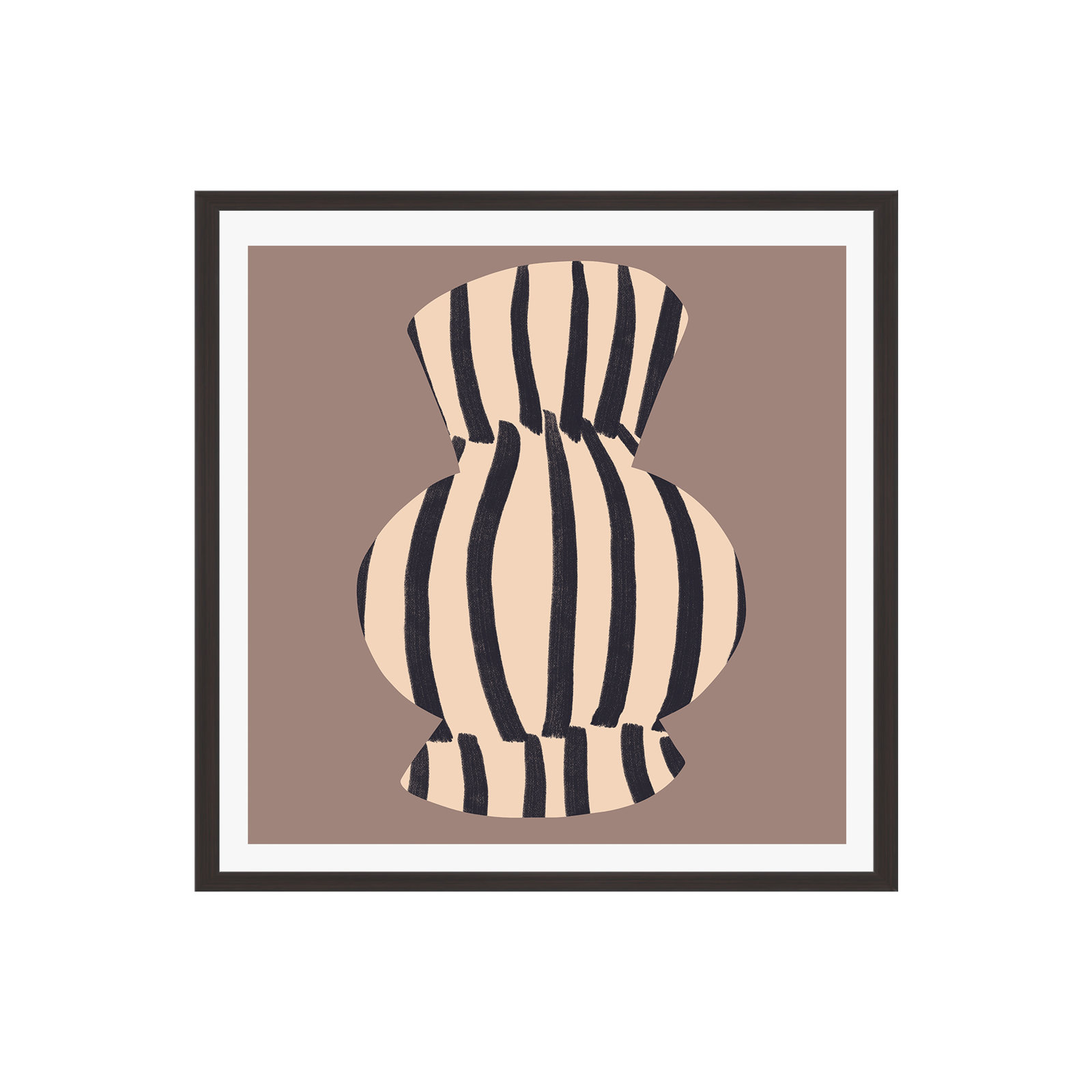 Ervand "Earth Tone Modern Vase" Print, No, Espresso Floater Framed, 12" H x 12" W x 2" D