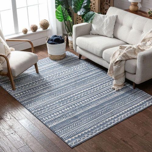 Well Woven Verona Easton Tribal Power Loom Blue Rug & Reviews | Wayfair ...