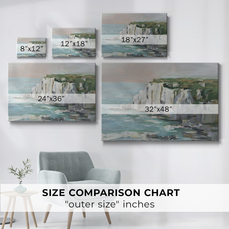 White Sea Cliff II - toile tendue avec châssis, H 8 po x l 12 po