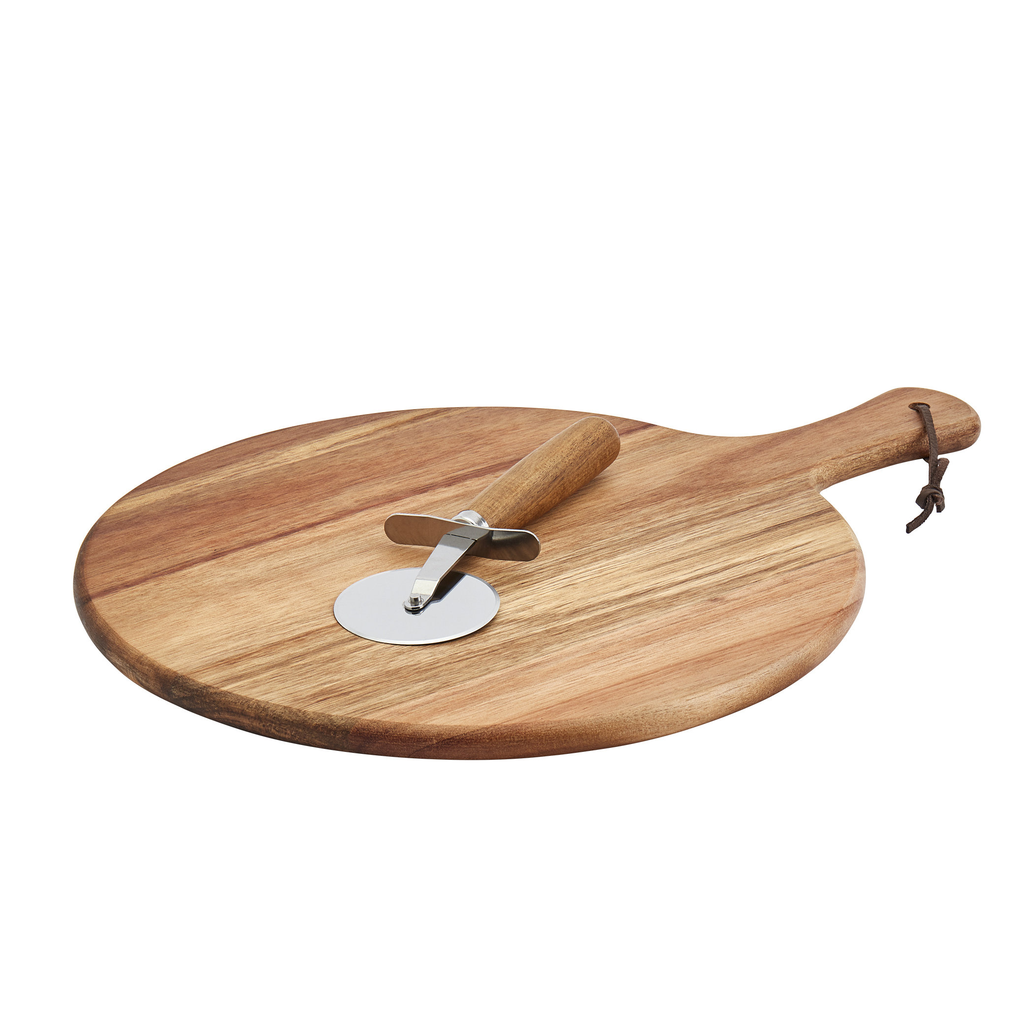 Tabletops Gallery Acacia Wood Pizza Peel with Pizza Cutter | Wayfair