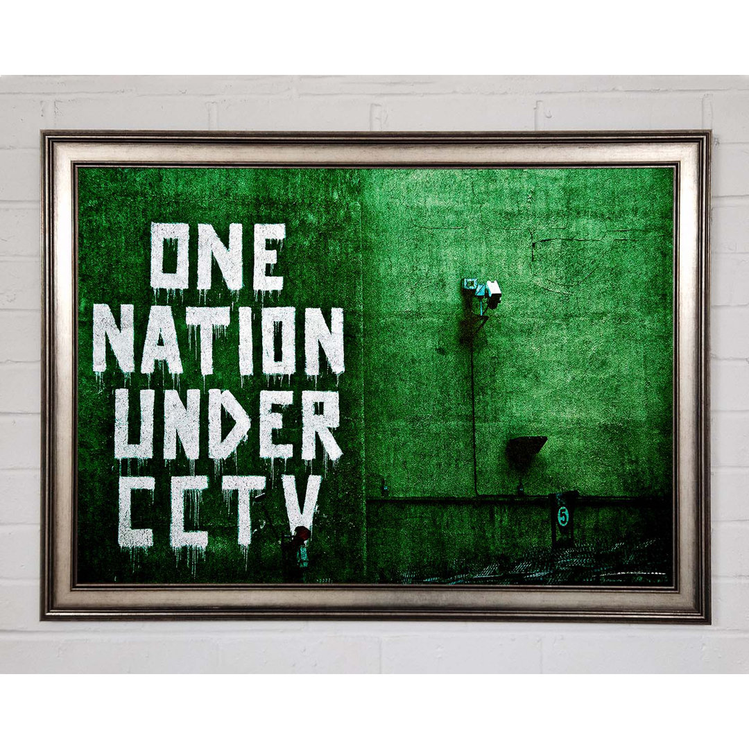 One Nation Under Cctv Green - Einzelne Bilderrahmen Kunstdrucke