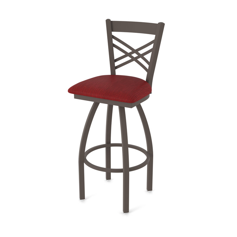 Catalina 36" Swivel Bar Stool, Bronze, Fabric-Graph Ruby
