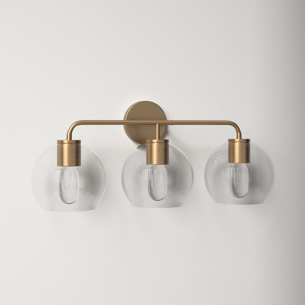 5-Light Clear Acylic Vanity Wall Light for Bathroom in Gold