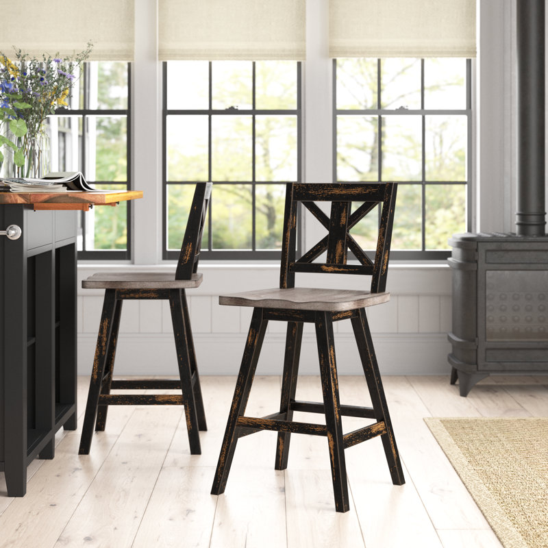 Sheila Swivel Counter Stool, Sand Gray