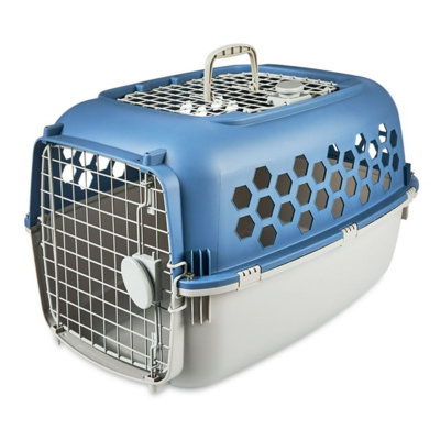 Double Door Dog And Cat Kennel With Top Opening, Multicolor, 24 In