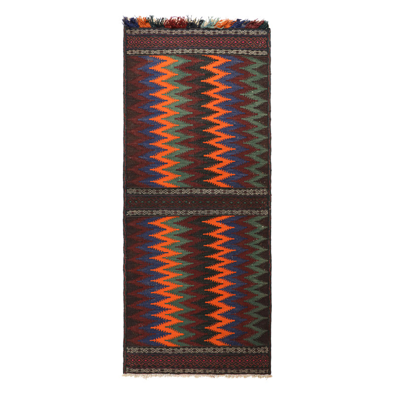 One-of-a-Kind 2'1" X 5'5" 1950s Wool Area Rug