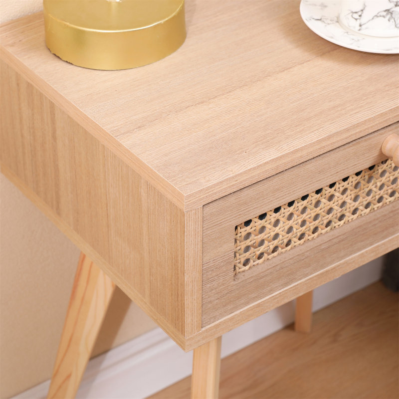 Cateisha 40cm W Bedside Table, Natural