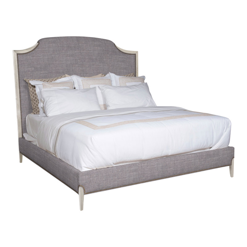 Grand lit à panneau tapissier Lillet, Chenille Crypton® ardoise Nomad, Oui, Casablanca
