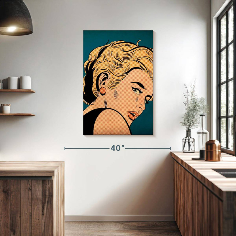 Fille Leisha avec boucle d'oreille rouge, H 39 po x l 26 po