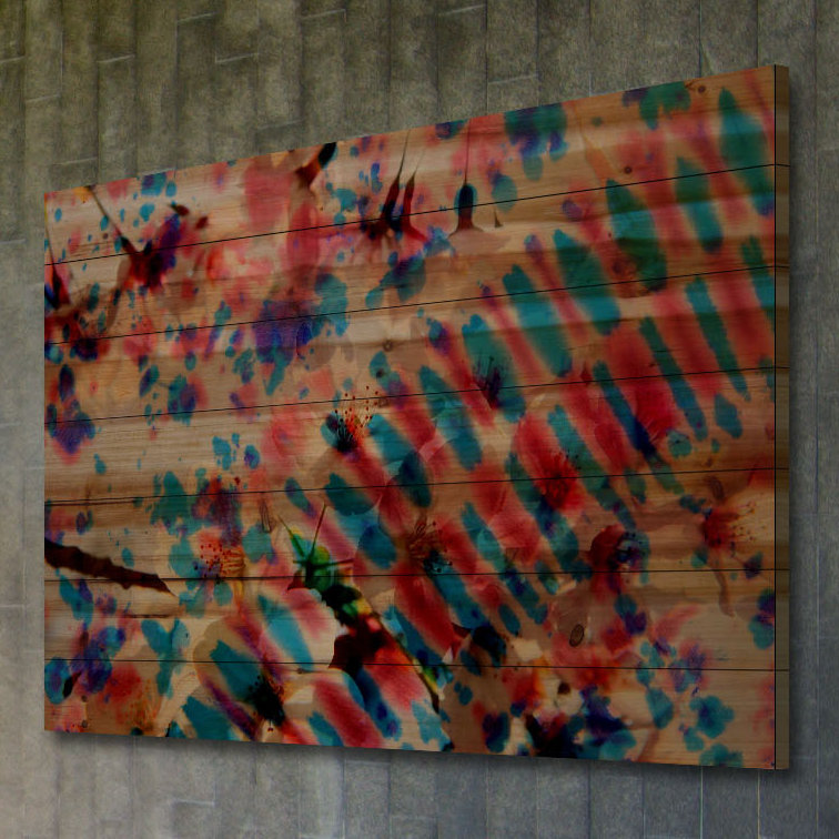 « i see colors » par parvez taj,, reproduction d’art sur bois de pin naturel, H 24 po x l 36 po x P 1,5 po