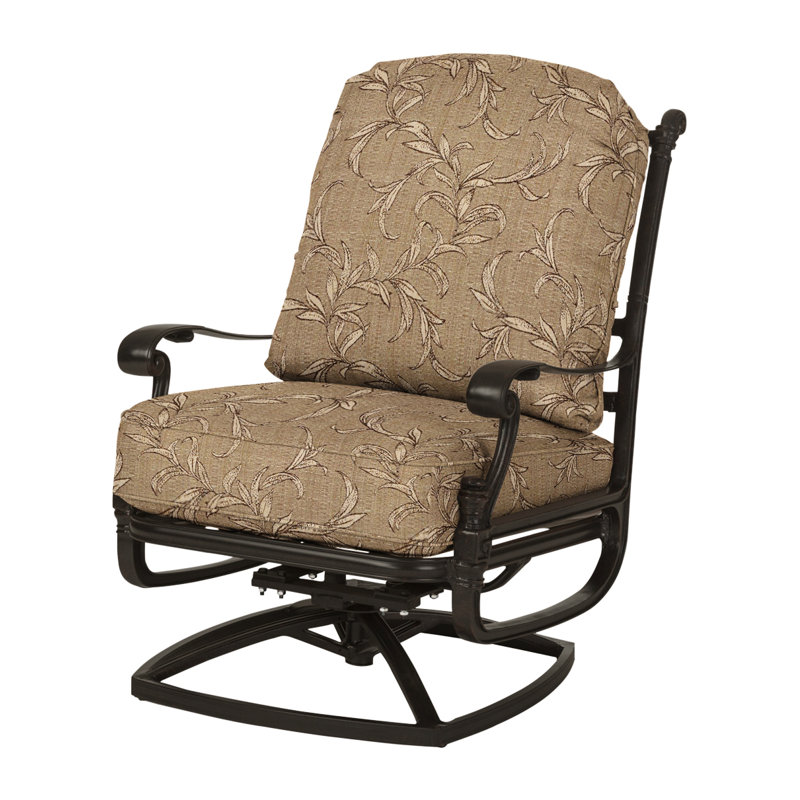 Florence High Back Swivel Rocking Lounge Chair with Sunbrella Cushions, Desert Bronze, Bessemer 1000BA
