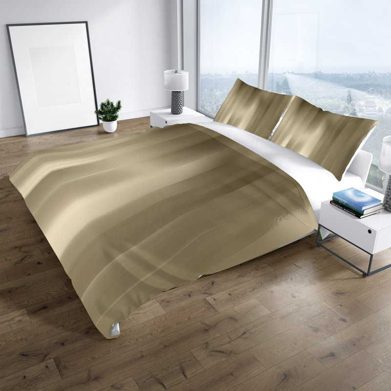 Polyester Striped Duvet Cover, King Duvet Cover + 2 King Shams