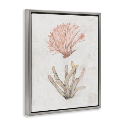  «Peach Coral P pièces», art mural encadré flottant par Filippo Ioco