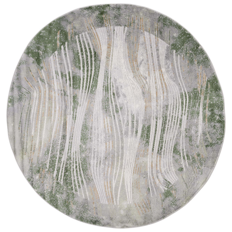 Tapis beige / vert Palma 316, Rond 6 pi 7 po