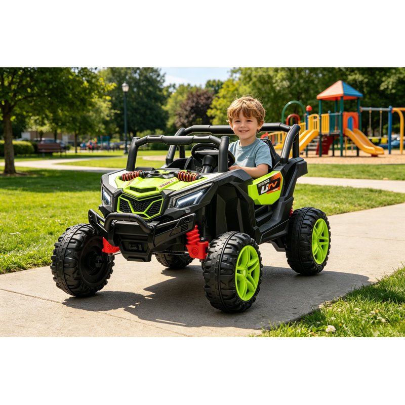 UTV 12V pour enfants avec télécommande, Black/Green