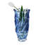 Vase en verre bleu