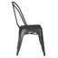 Ensemble de 4 chaises de salle à manger empilables en métal, dossier à lattes industriel moderne, support robuste en croix, conception portable et peu encombrante-1523541460