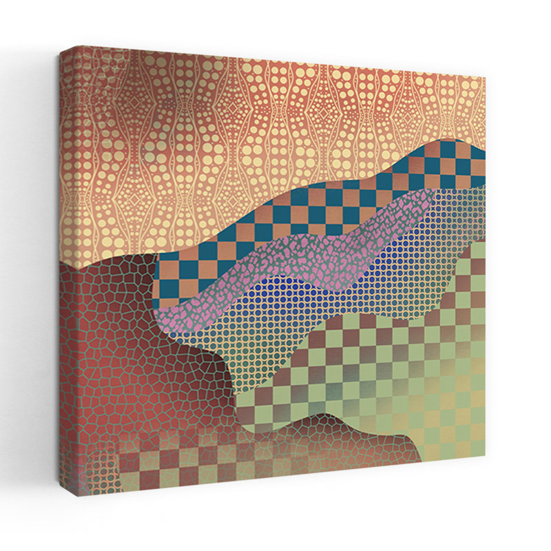 Art contemporain abstrait coloré, H 48 po x l 48 po