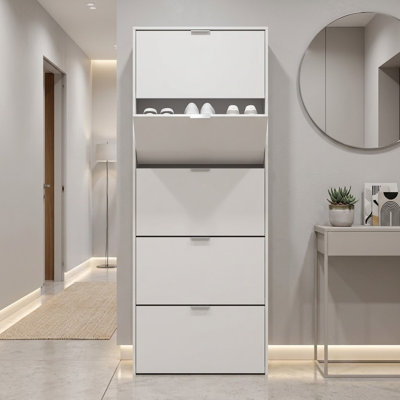 Zappa Shoe Cabinet White Soft Gloss