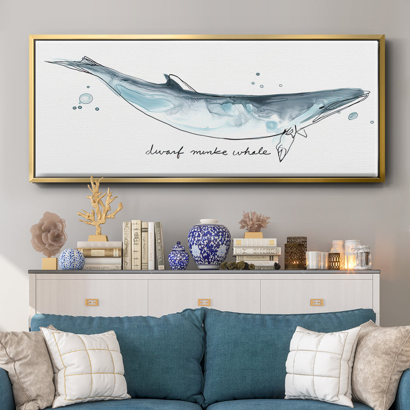 Whale I- Framed Canvas, 24" H x 60" W