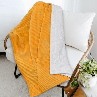 Jeté en molleton ultra doux Sherpa, couverture en microfibre côtelée chaude et confortable pour canapé-lit