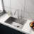 24In Stainless Steel Sink With 4.33" Diameter Drain - Silver Brushed 1.5Gpm Faucet