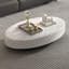 Table basse ovale de luxe crème légère
