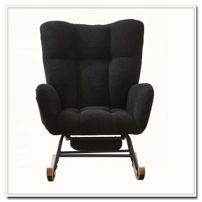 Ensemble de fauteuil berçant et repose-pieds Teddy, Ourson bleu foncé