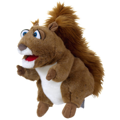 Living Puppets: Dee The Brown Squirrel - marionnette luxuriante de 12 po, fabriquée à la main, bouche en mouvement, caractère compagnon animal doux, jouet de jeu et développement, enfants de 3 ans et plus