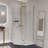 Matte White Finish 34.75 In. X 72 In.Frameless Neo-Angle Pivot Shower Door,With 1/4 Inch Thick Tempered Glass-117416380