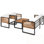 Ensemble de canapé 4 pièces à structure en métal et bois avec coussin amovible