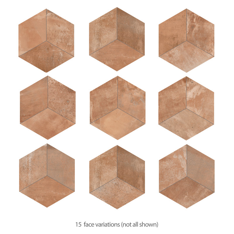 Argillos Hex Rhomboid 20-1/2 In. X 23-5/8 In. Porcelain Floor And Wall Tile