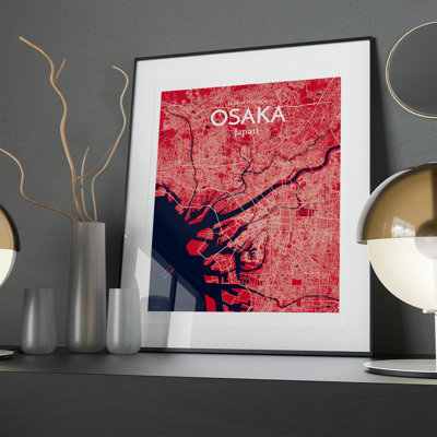 Osaka City Map in Nautical 1 Piece Wall Art