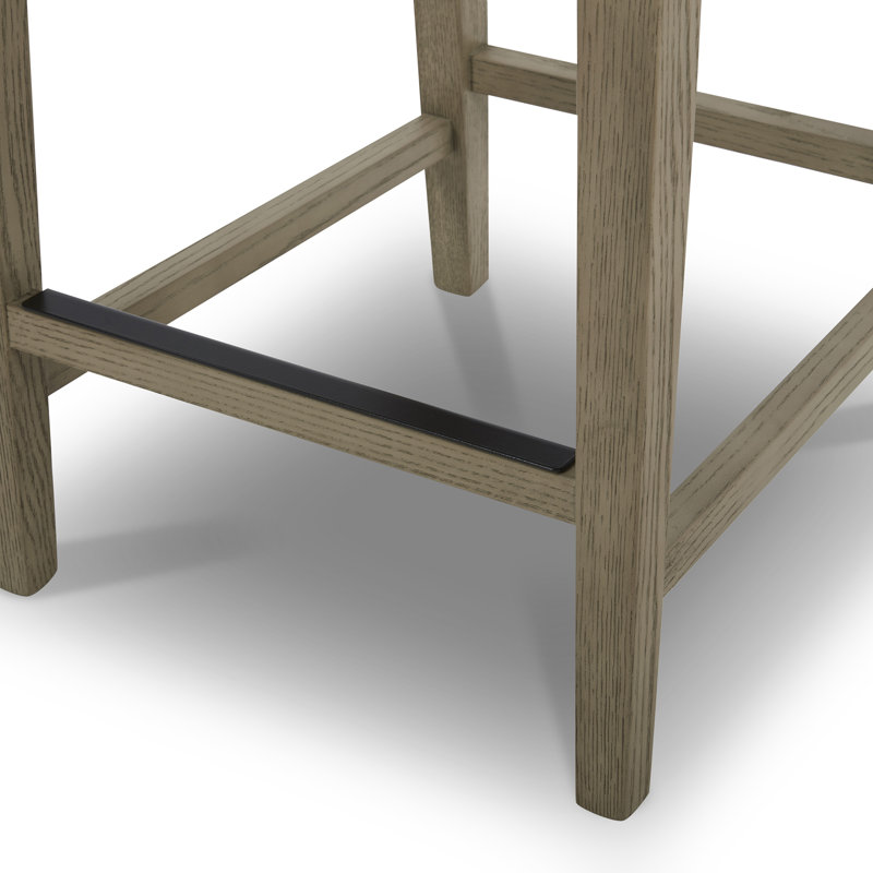 Tabouret de comptoir rembourré Bethea, Gris chiné