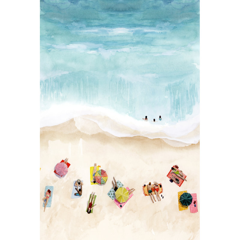 Beach Week II 1 Piece Painting, 122cm H x 81cm W, Black Floater Framed Canvas