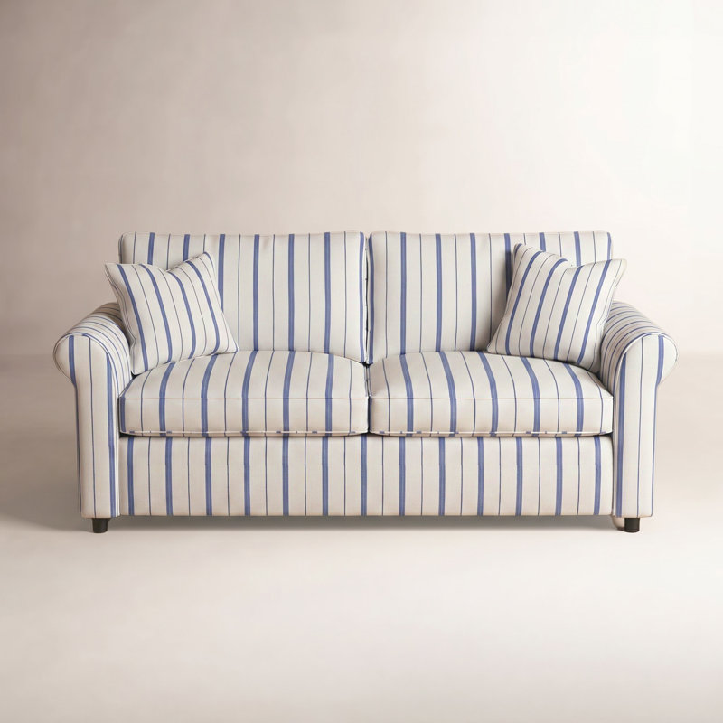 Northfield Sofa, Cobalt Blue Stripe; 0204-64