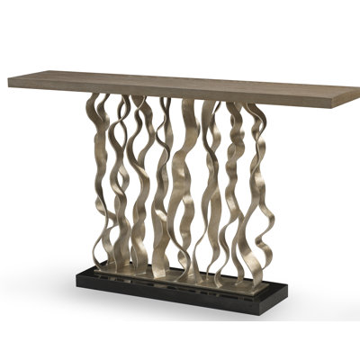 Waves 54'' W Solid Wood Console Table
