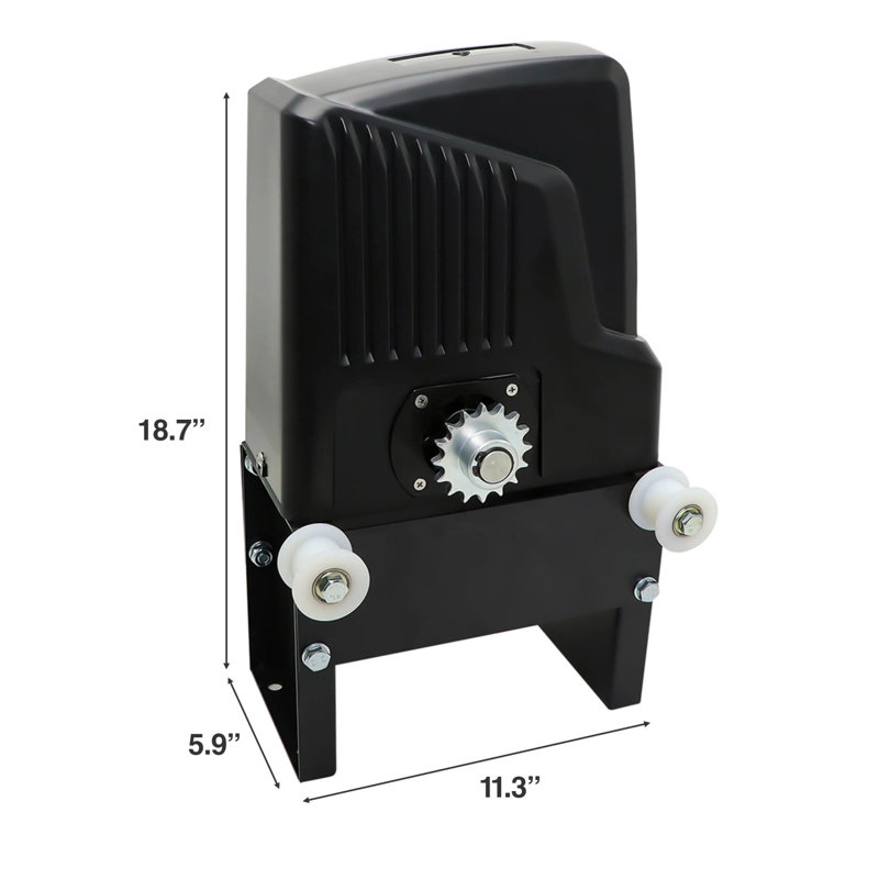 Black and Purple Sliding Gate Opener Kit with Remote Control
