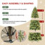 Arbres de Noël artificiels pré-éclairés, lumières chaudes, embouts de branches mixtes en PE et PVC, base en métal-439336970