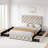 Bed Frame With Adjustable Headboard And 4 Storage Drawers, Linen Upholstered Platform Bed Frame-110095405-110095411