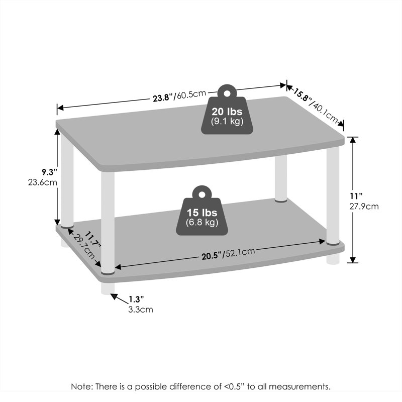 Columbia Walnut and Black 2-Tier Printer Stand
