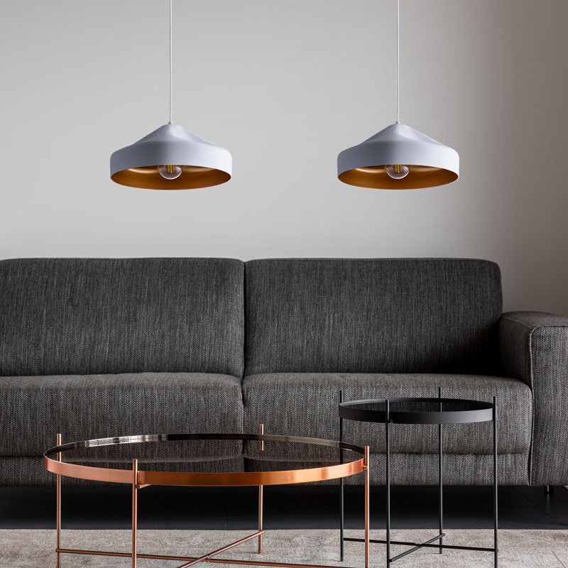 Ponce 1 - Light Single Pendant, White/Gold