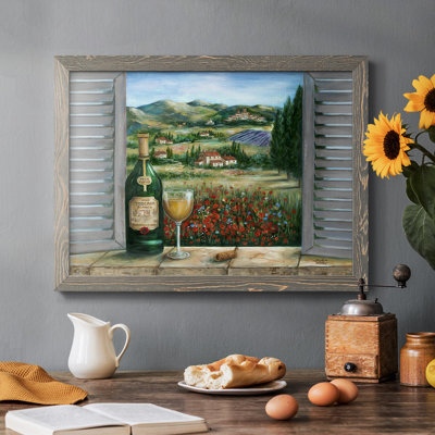 Blanc toscan et coquelicots - Reproduction de photo sur toile