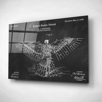 «Flying Machine Blueprint Vernis», impression sans cadre