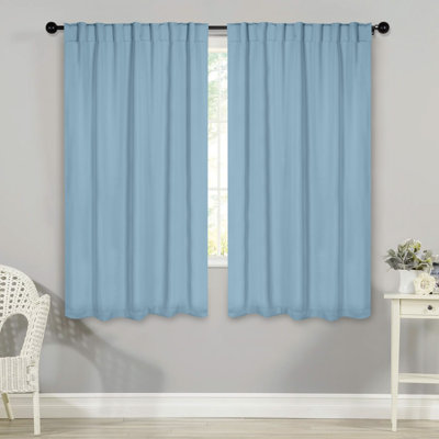 Levatt Classic Modern Solid Room Darkening Curtains, Rod Pocket / Back Tabs