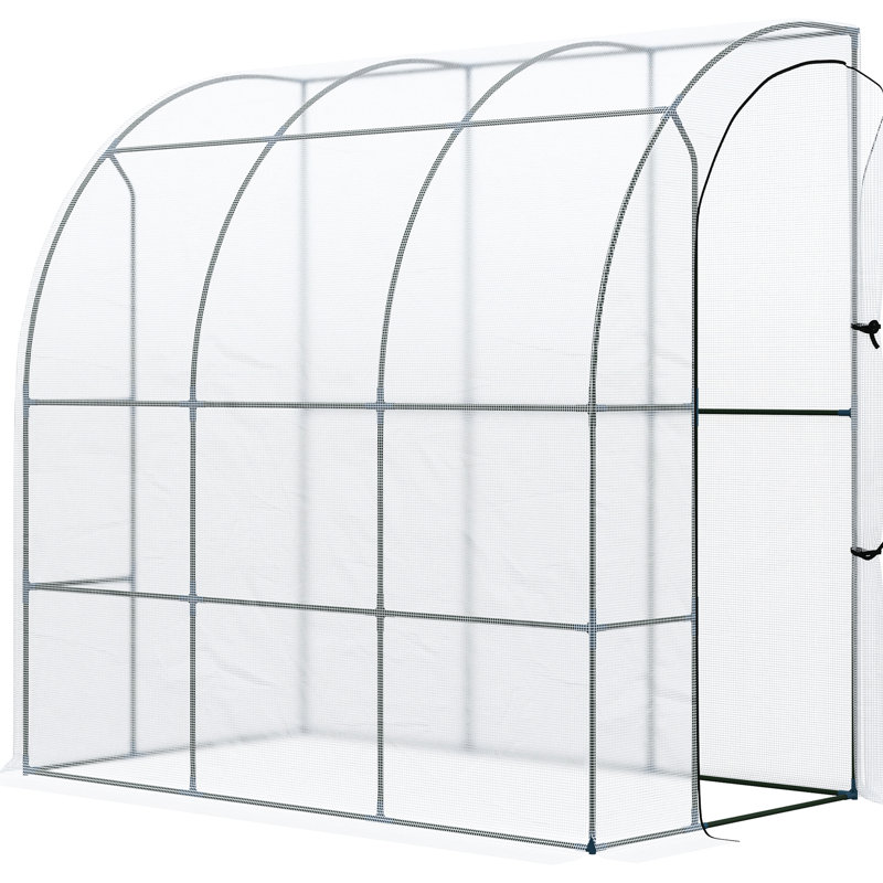 7' X 4' Walk-in Greenhouse, White - Enhance Your Garden With A Spacious Planting Area For Growing Various Plants Outdoor Greenhouse In Pe Cover From Harsh Elements And Grow Different Types Of Flowers