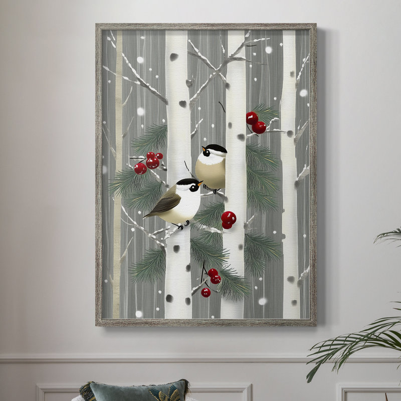 «Christmas Holiday», reproduction d'art encadrée C - bois massif, H 15 po x l 12 po
